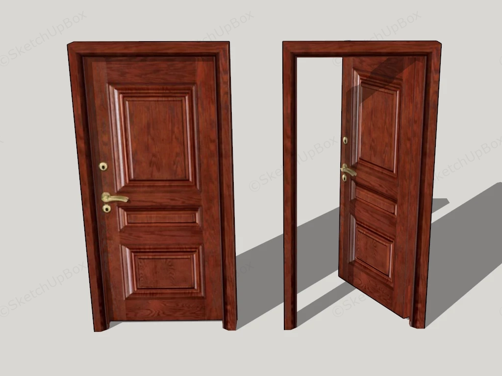 Interior Wood Door sketchup model preview - SketchupBox