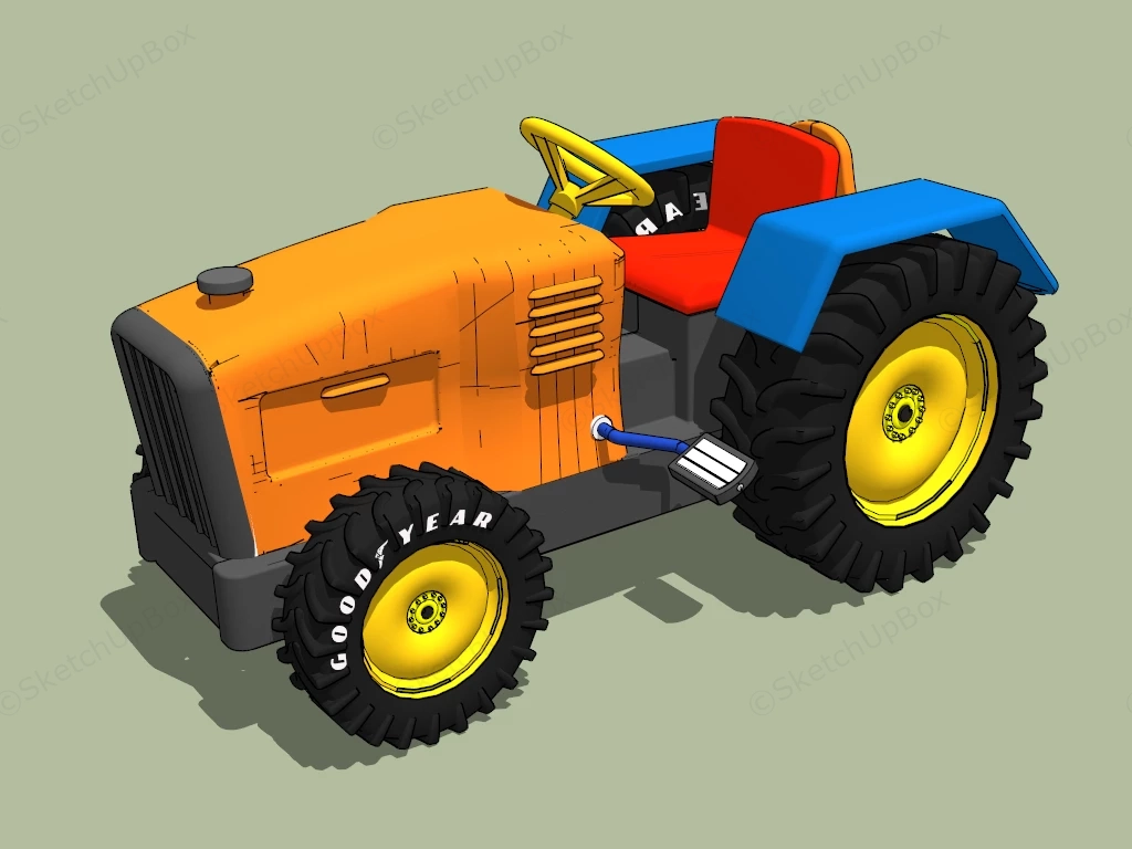 Kids Toy Tractor sketchup model preview - SketchupBox
