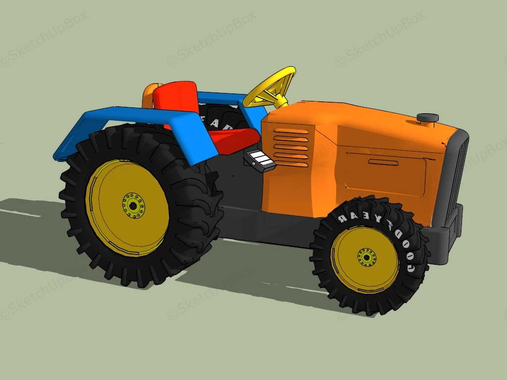 Kids Toy Tractor sketchup model preview - SketchupBox