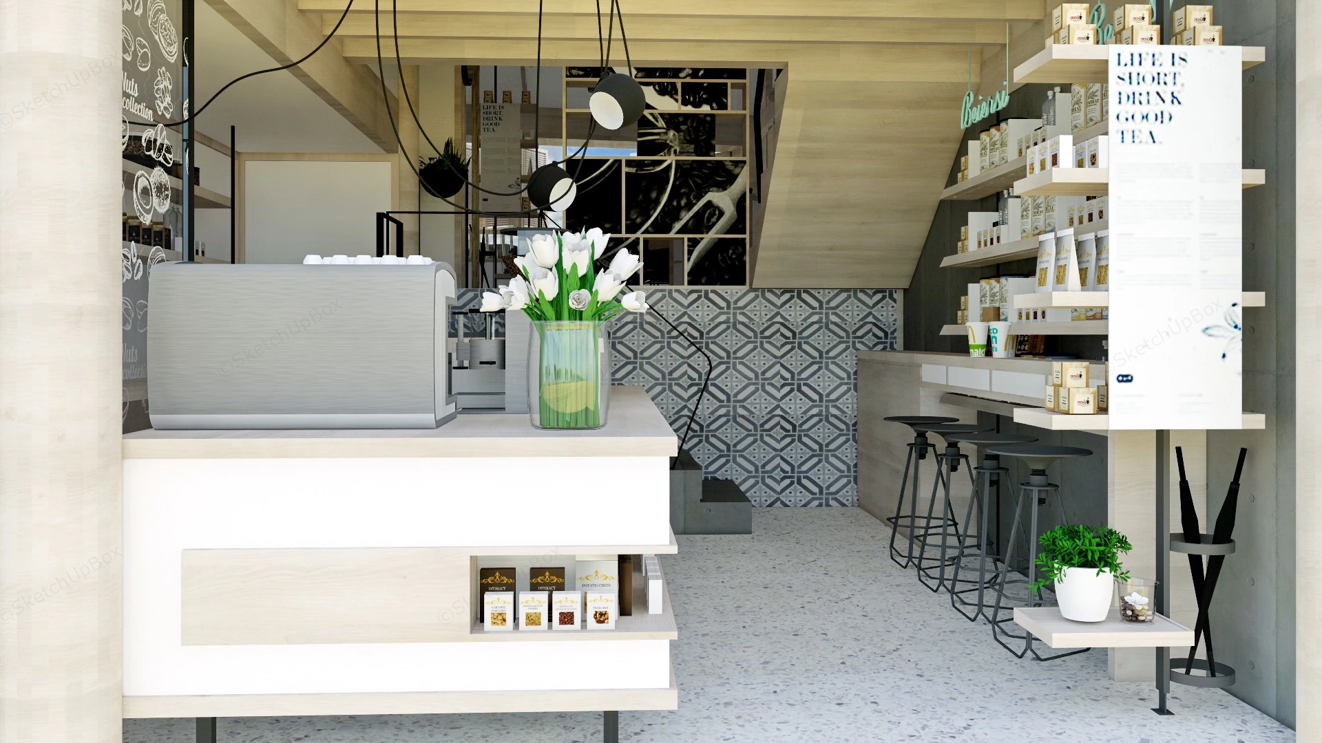 Coffee Shop Decor sketchup model preview - SketchupBox