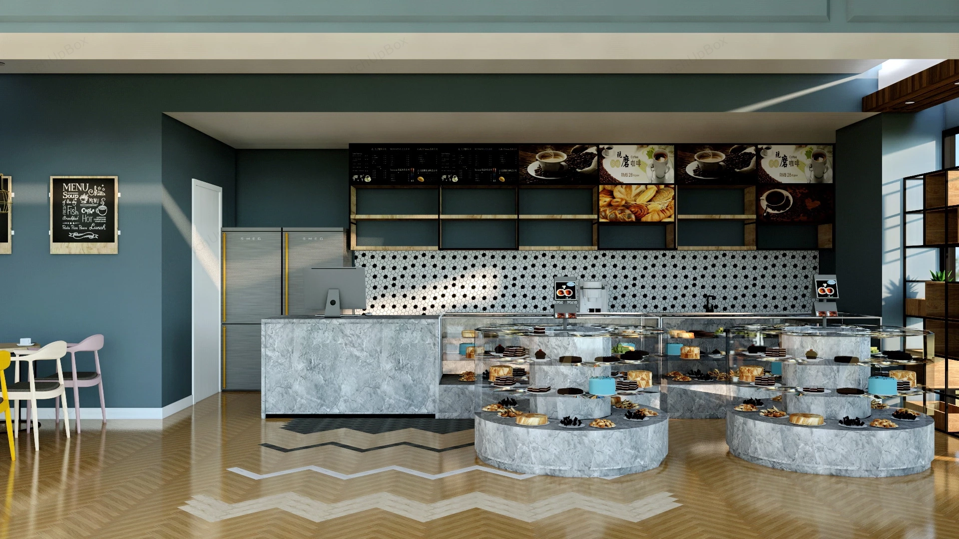 Bakery Shop Interior Design sketchup model preview - SketchupBox
