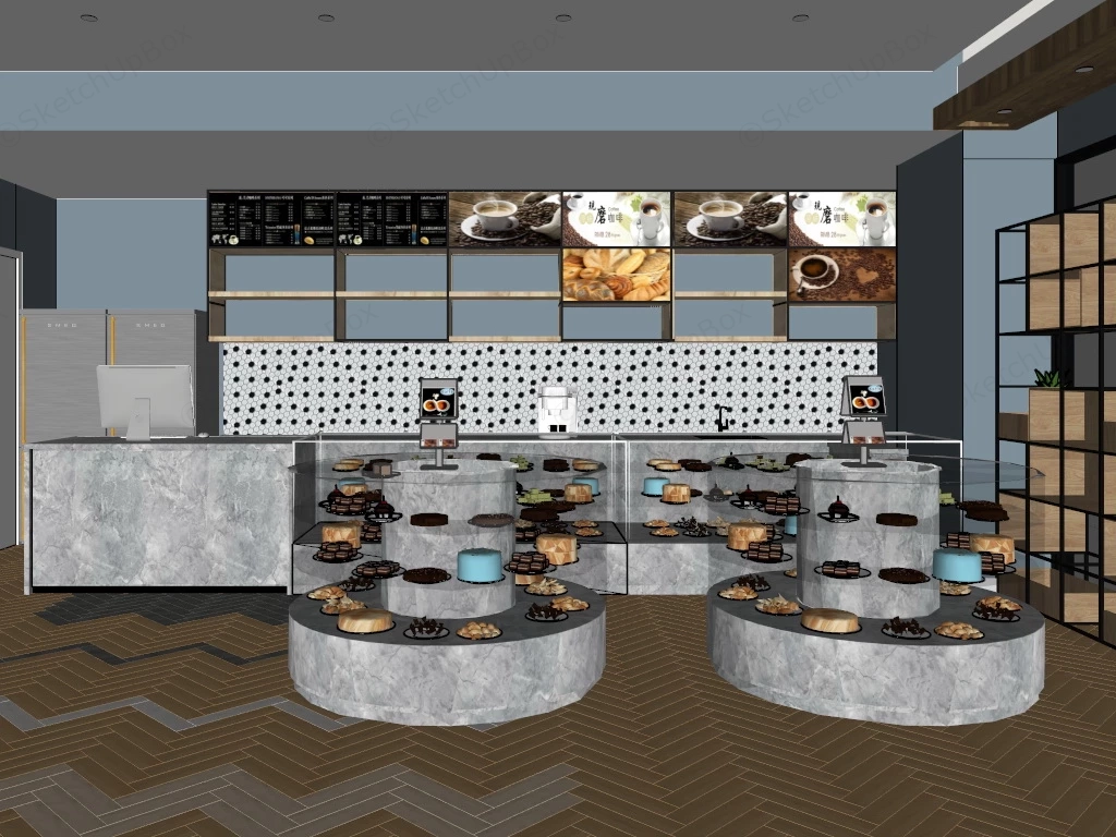 Bakery Shop Interior Design sketchup model preview - SketchupBox