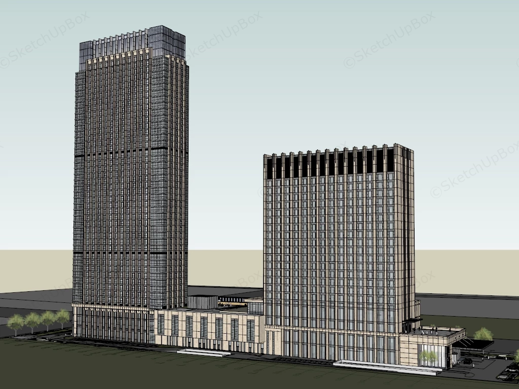 Hualuxe Hotel sketchup model preview - SketchupBox