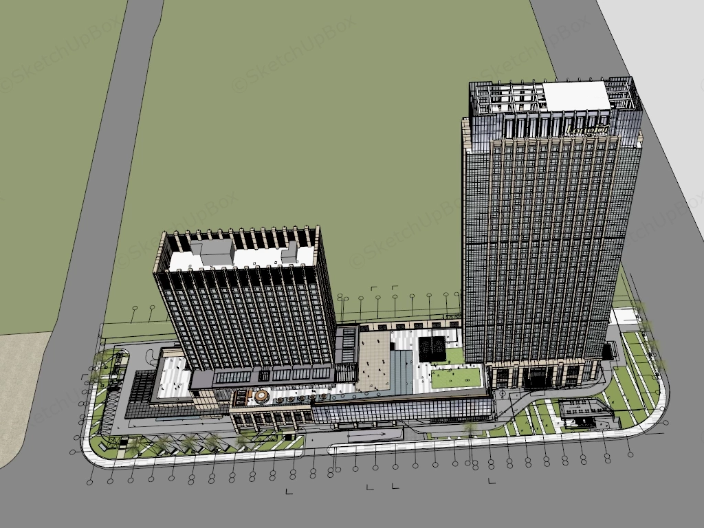 Hualuxe Hotel sketchup model preview - SketchupBox