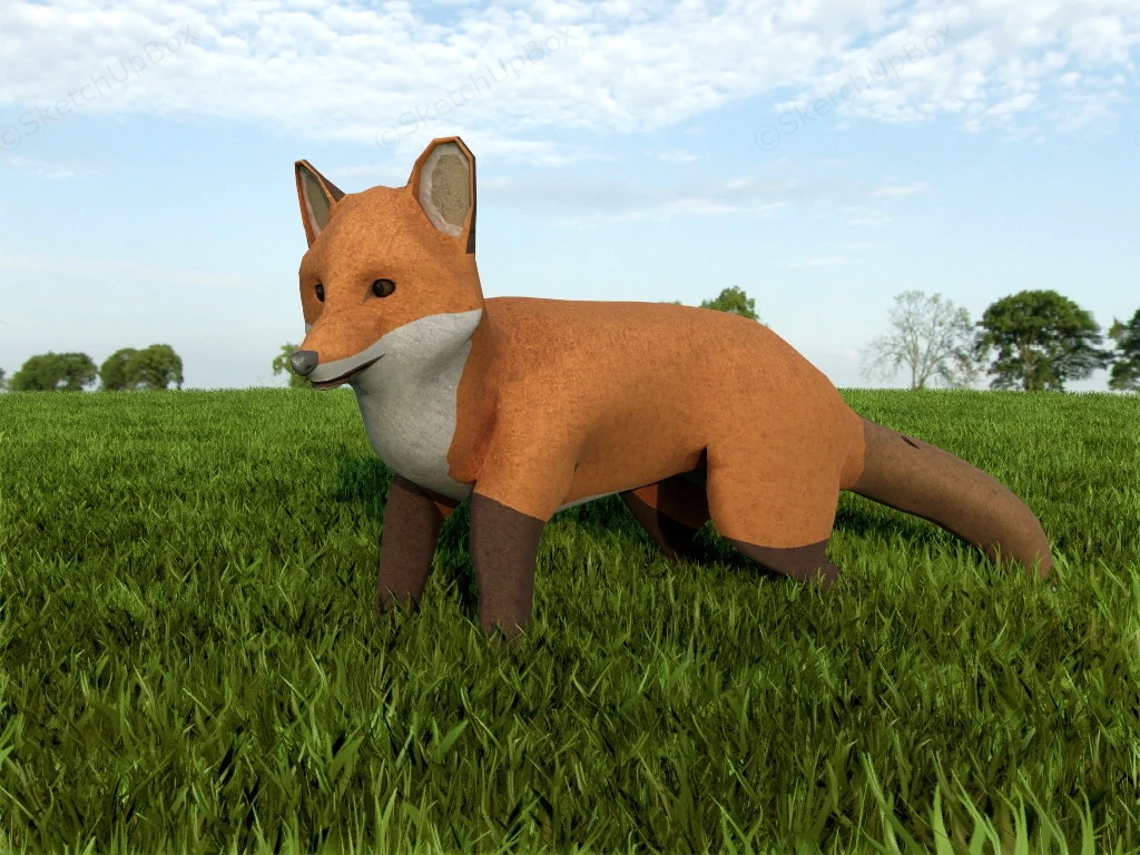Red Fox sketchup model preview - SketchupBox
