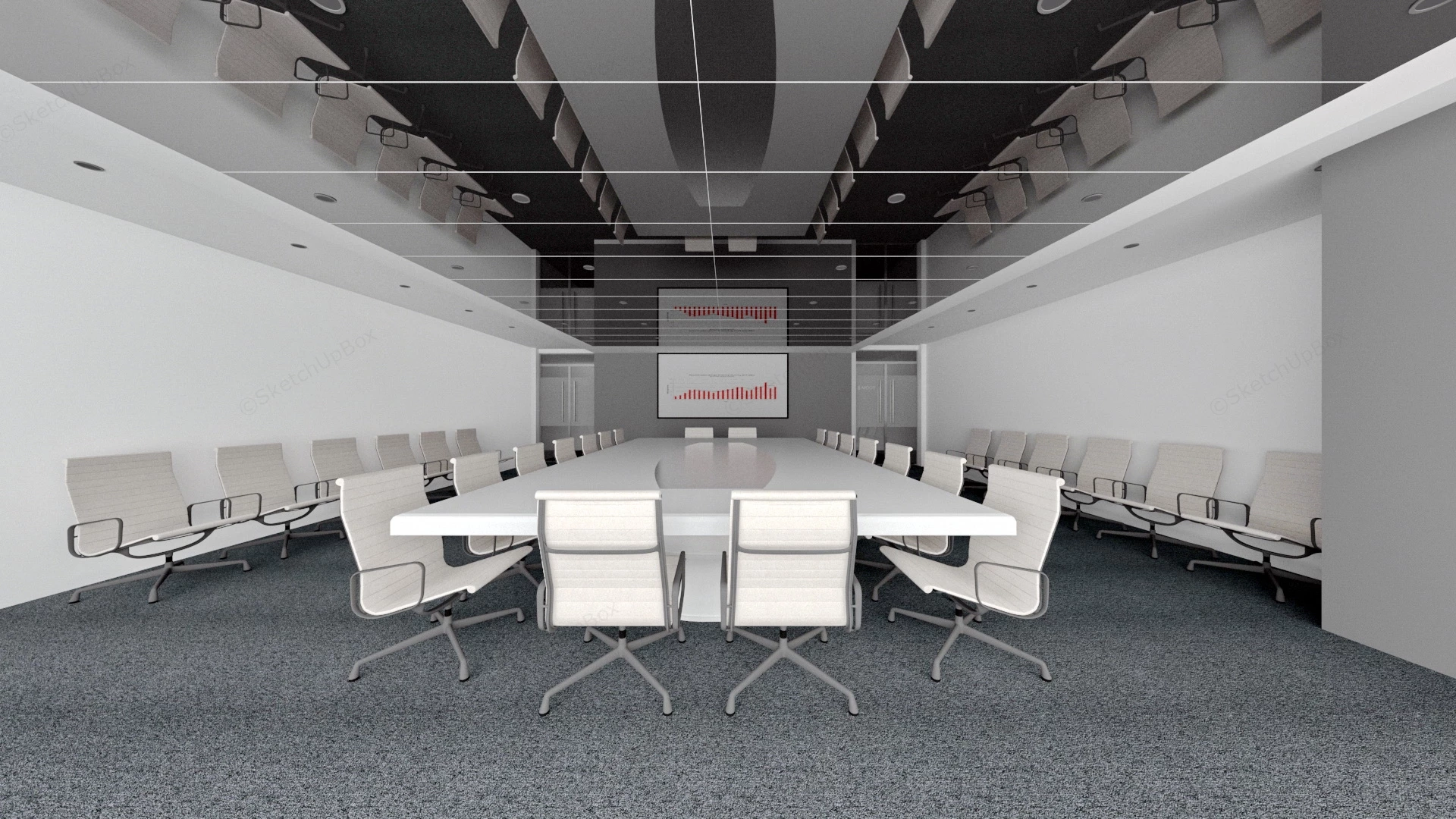 Modern Conference Hall Design sketchup model preview - SketchupBox