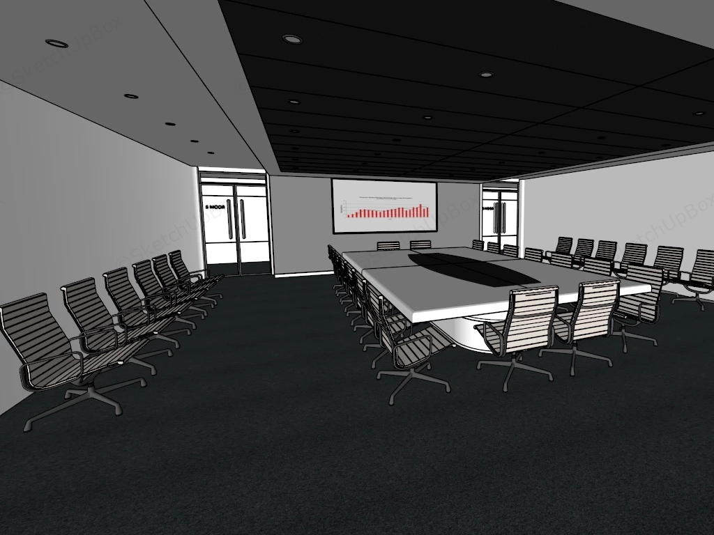 Modern Conference Hall Design sketchup model preview - SketchupBox
