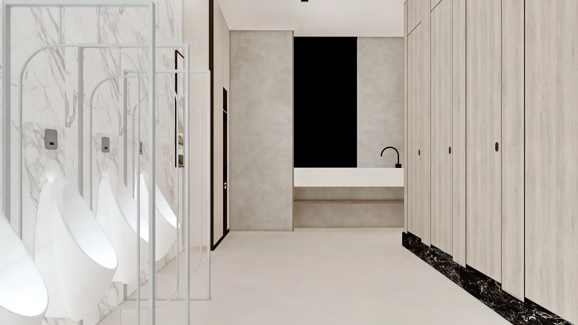 Office Restroom Design sketchup model preview - SketchupBox