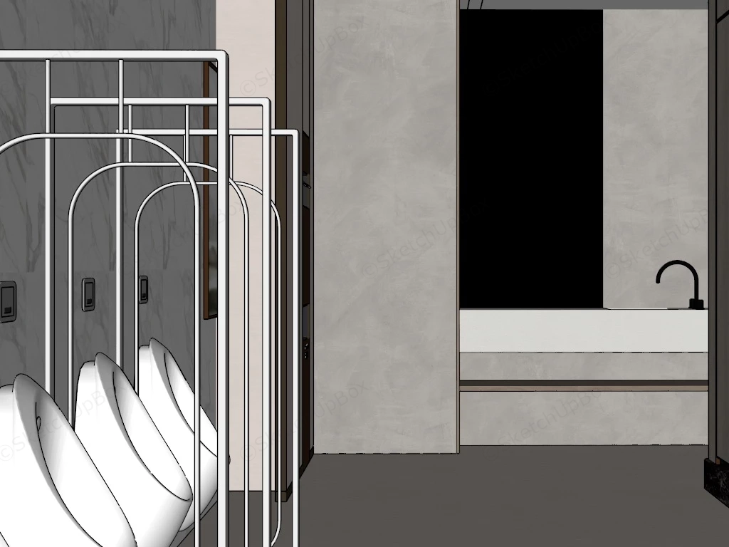 Office Restroom Design sketchup model preview - SketchupBox