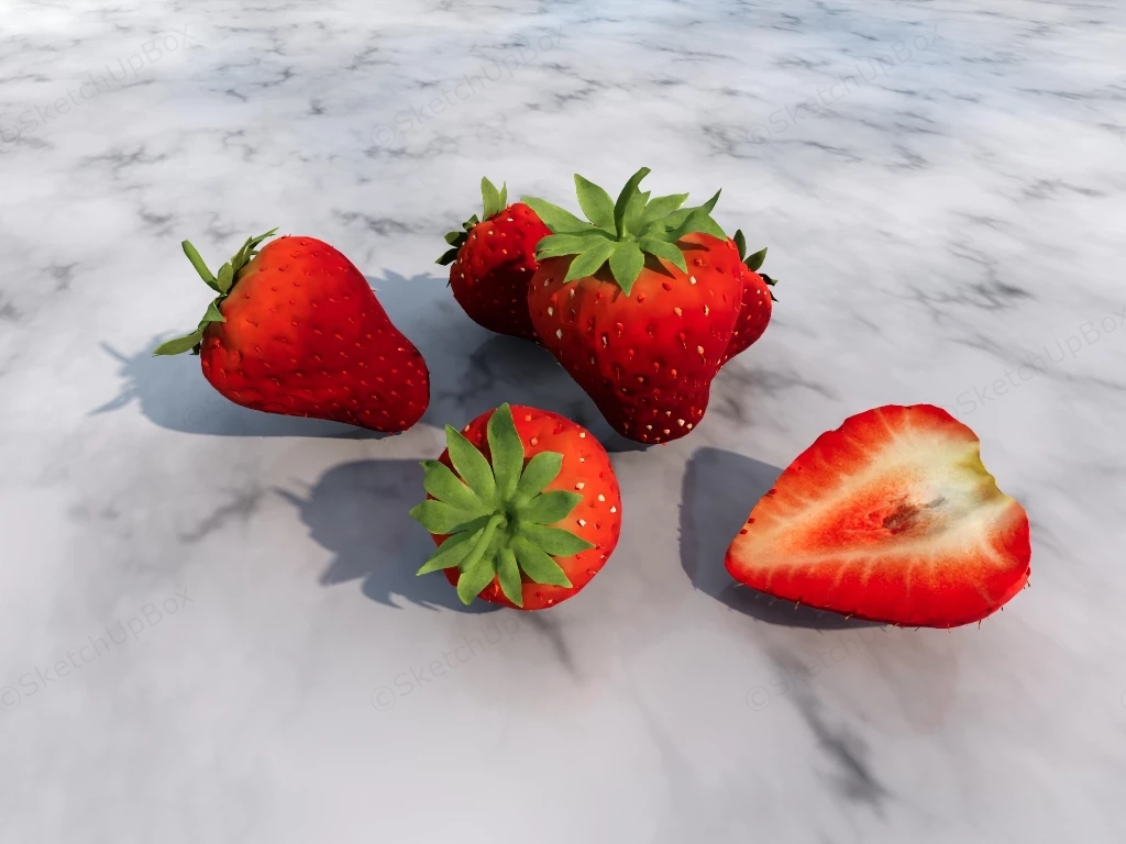 Strawberry Fruit sketchup model preview - SketchupBox