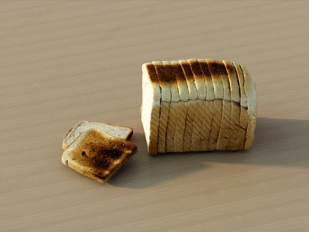 Toasted Bread Slices sketchup model preview - SketchupBox
