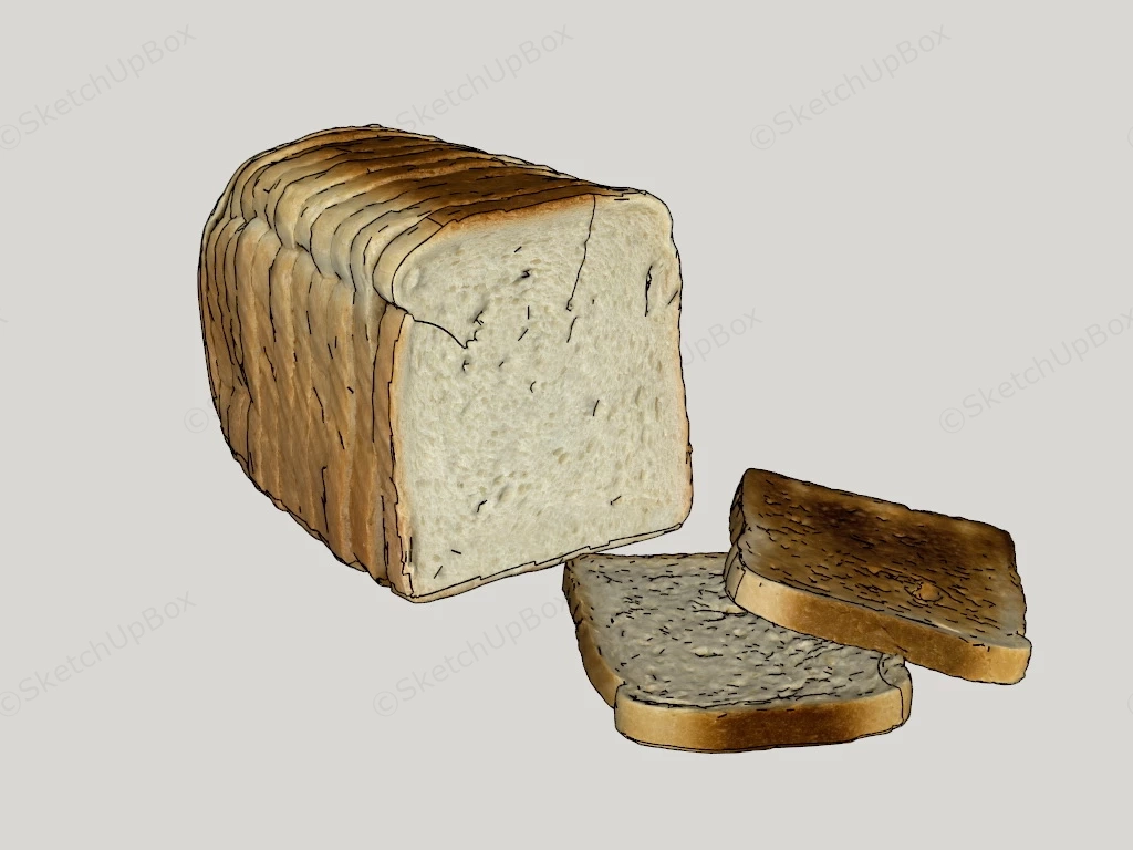 Toasted Bread Slices sketchup model preview - SketchupBox