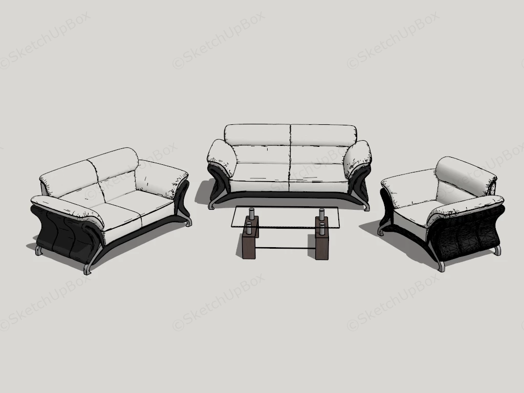 Living Room Sofa Set sketchup model preview - SketchupBox