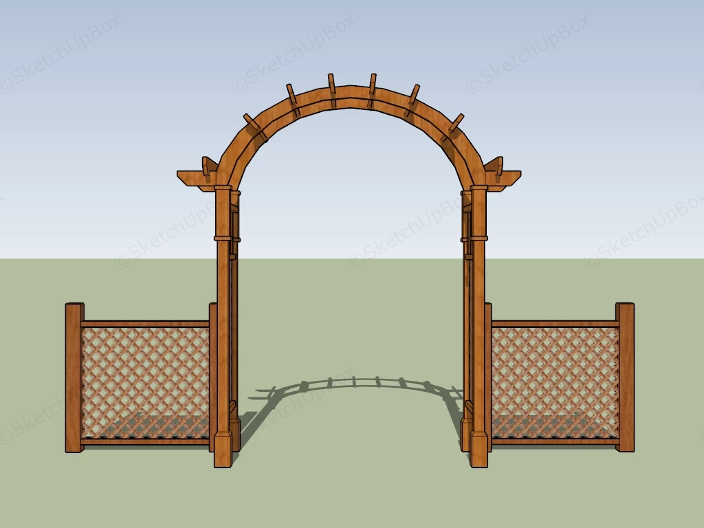 Garden Arch Arbor Trellis sketchup model preview - SketchupBox