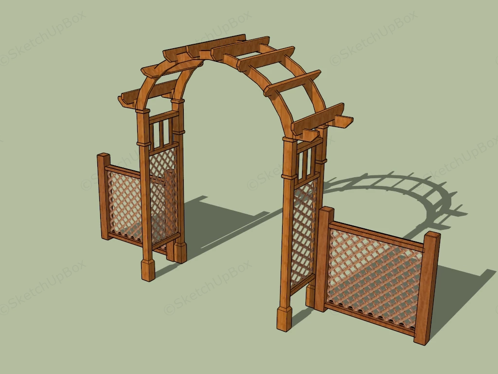 Garden Arch Arbor Trellis sketchup model preview - SketchupBox