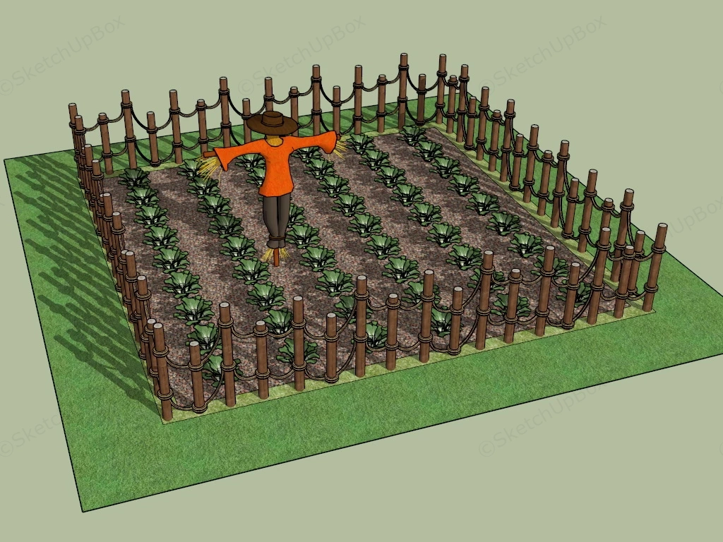 Simple Vegetable Garden sketchup model preview - SketchupBox