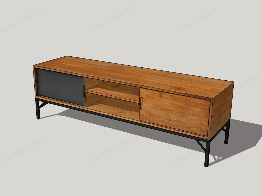 Rustic Industrial Tv Stand sketchup model preview - SketchupBox