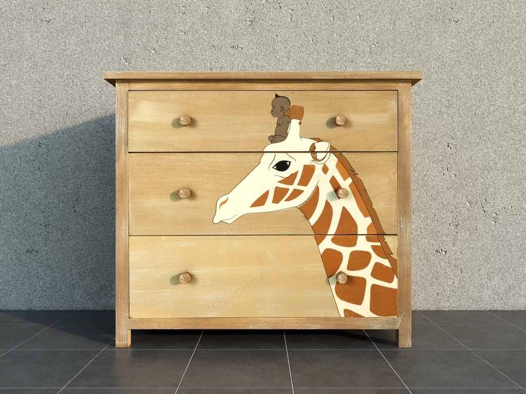 Kids Room Dresser sketchup model preview - SketchupBox