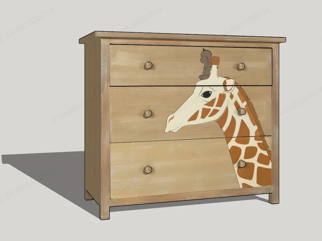 Kids Room Dresser sketchup model preview - SketchupBox