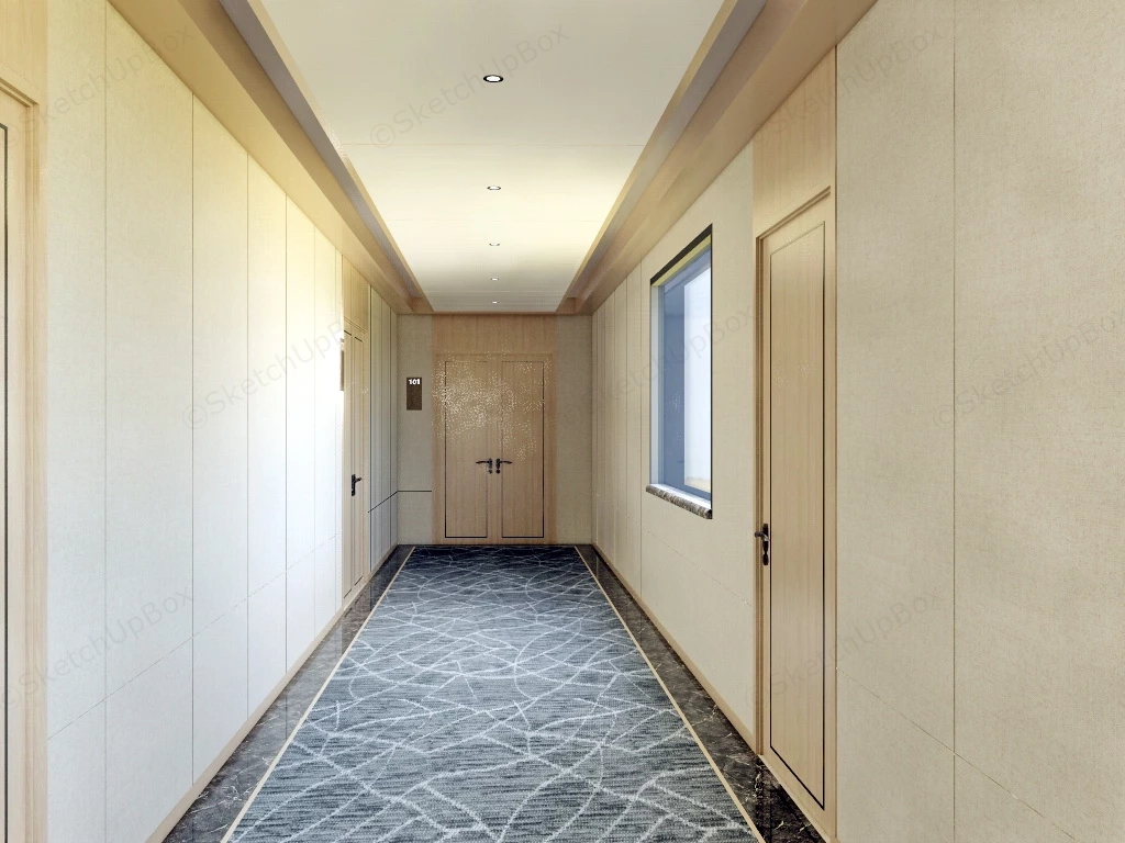 Modern Hotel Corridor Design sketchup model preview - SketchupBox