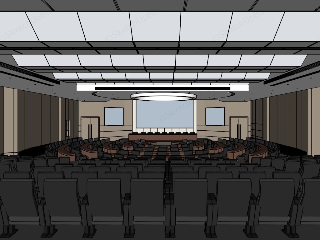 Modern Lecture Hall sketchup model preview - SketchupBox