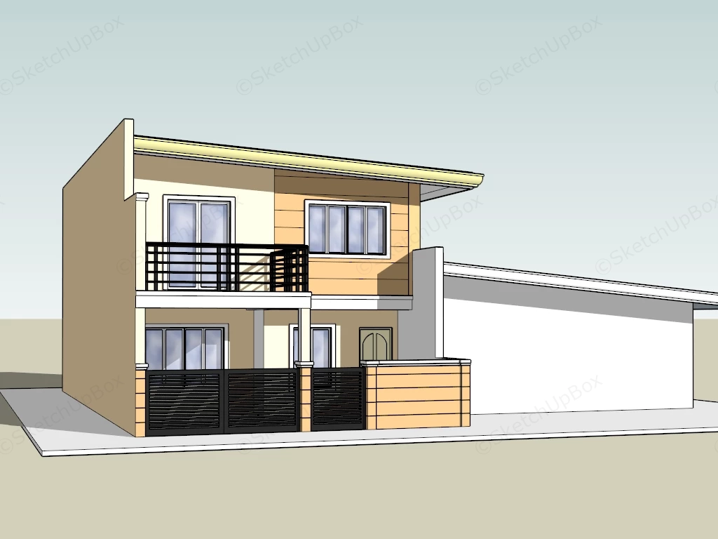 2 Storey House Exterior Design sketchup model preview - SketchupBox