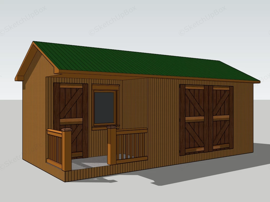 Backyard Wooden Shed sketchup model preview - SketchupBox