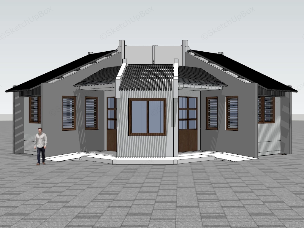 Public Toilet Exterior Design sketchup model preview - SketchupBox