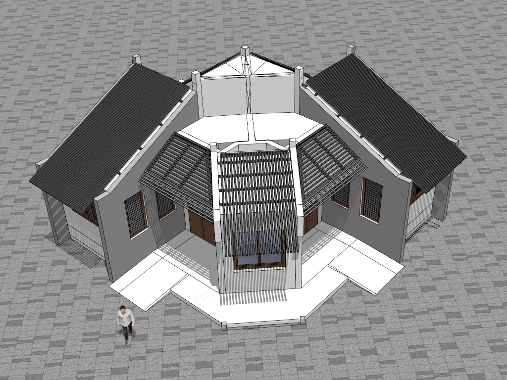 Public Toilet Exterior Design sketchup model preview - SketchupBox