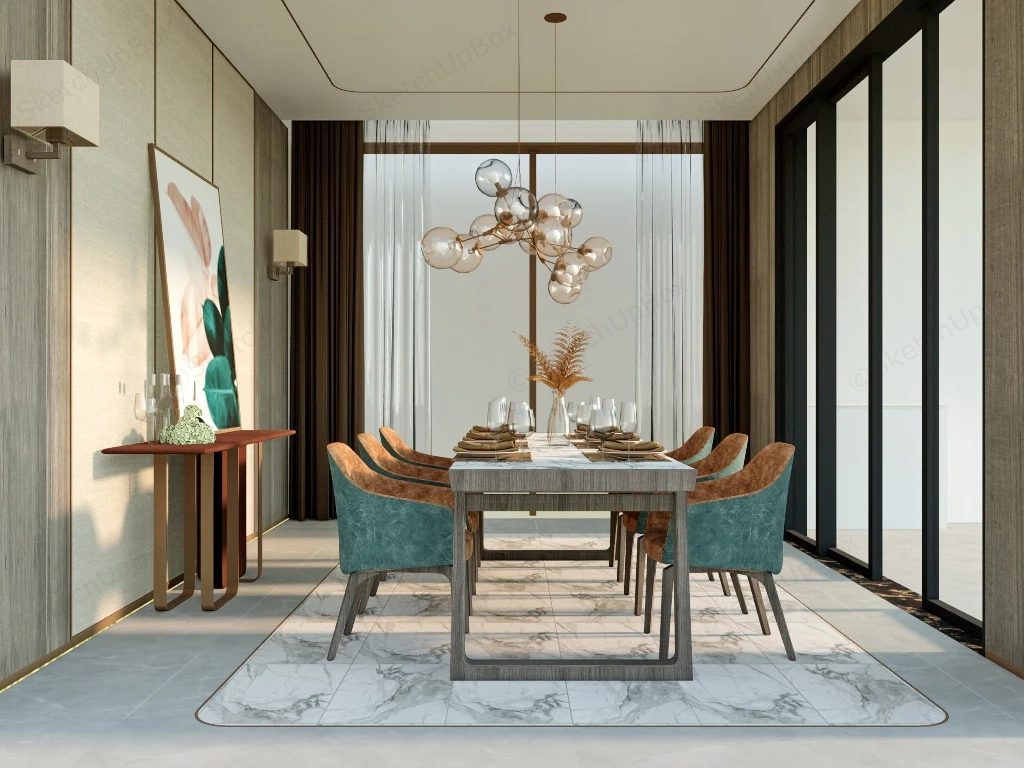 Modern Dining Room Idea sketchup model preview - SketchupBox