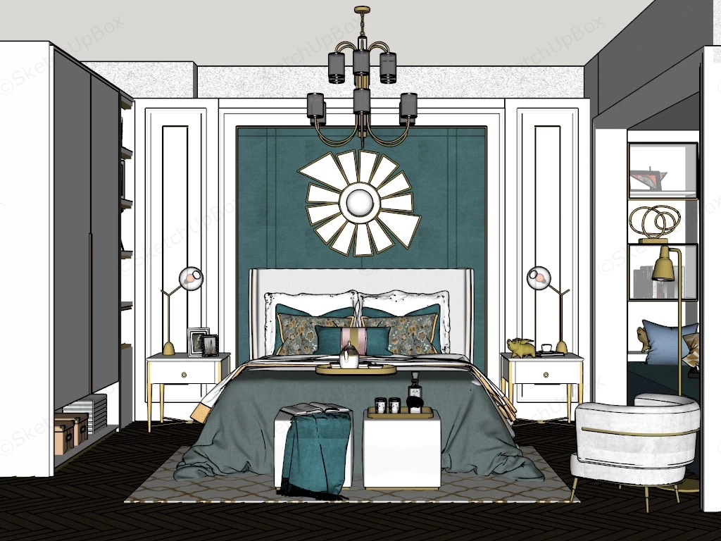 Bay Window Bedroom Design sketchup model preview - SketchupBox
