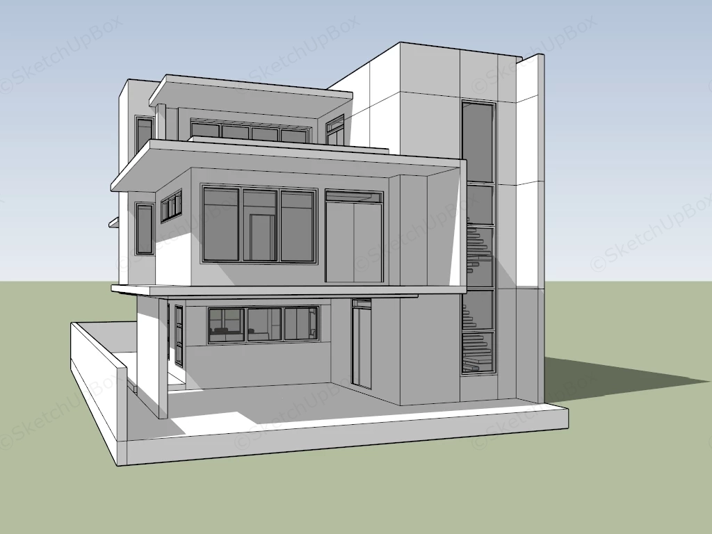 3 Storey House Design sketchup model preview - SketchupBox