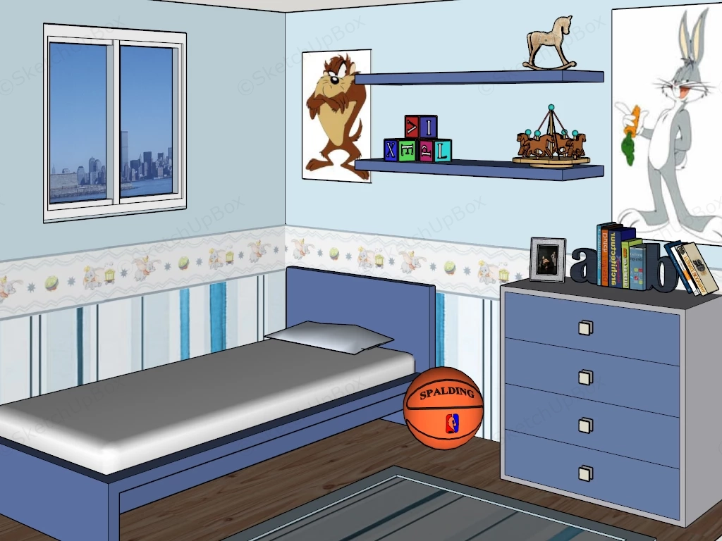 Toddler Boy Bedroom Decor sketchup model preview - SketchupBox