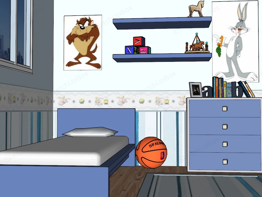 Toddler Boy Bedroom Decor sketchup model preview - SketchupBox