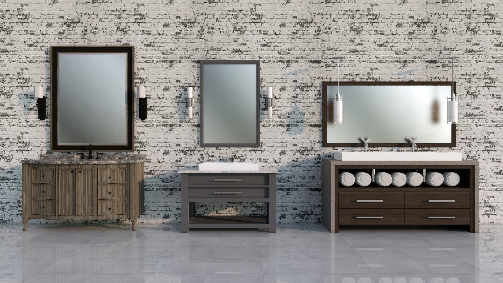Bathroom Vanities Ideas sketchup model preview - SketchupBox