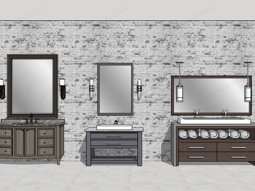 Bathroom Vanities Ideas sketchup model preview - SketchupBox