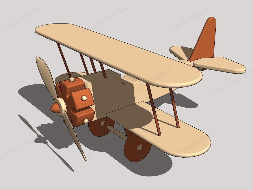 Wooden Airplane Toy sketchup model preview - SketchupBox