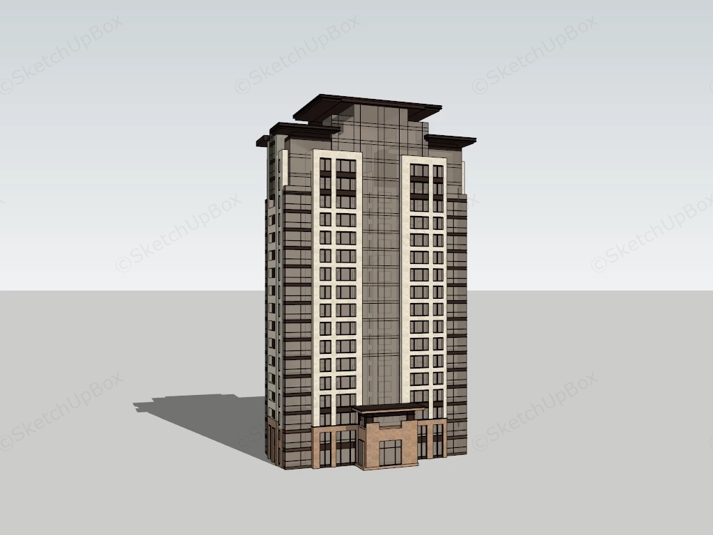 City Apartment Block sketchup model preview - SketchupBox
