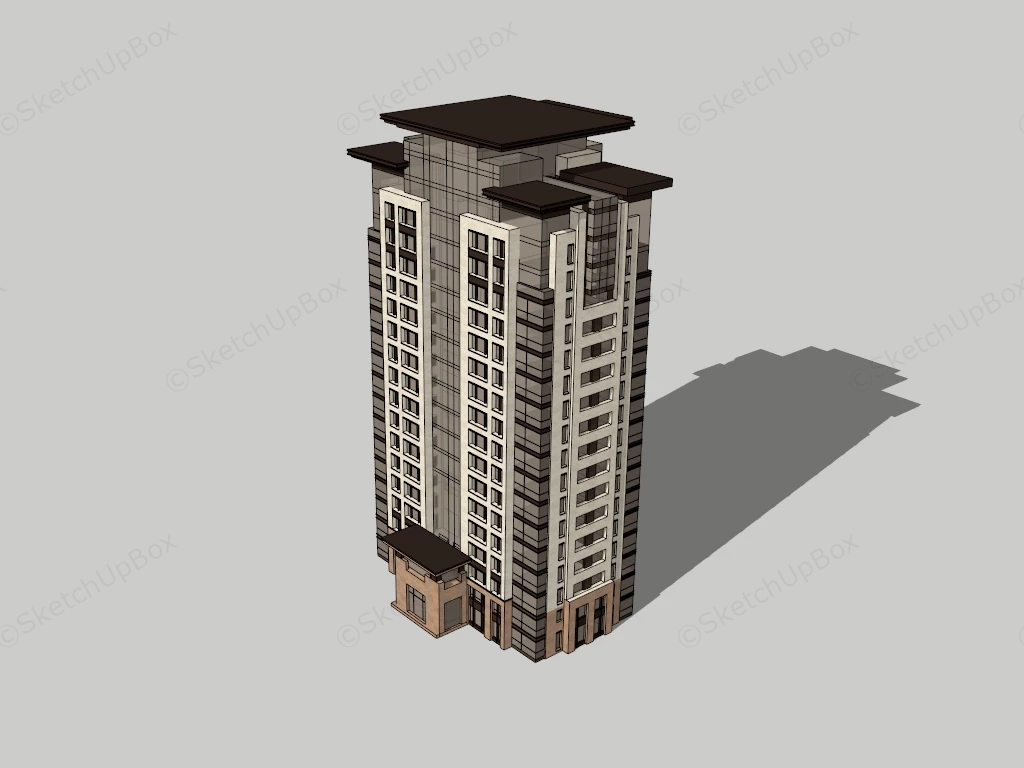 City Apartment Block sketchup model preview - SketchupBox