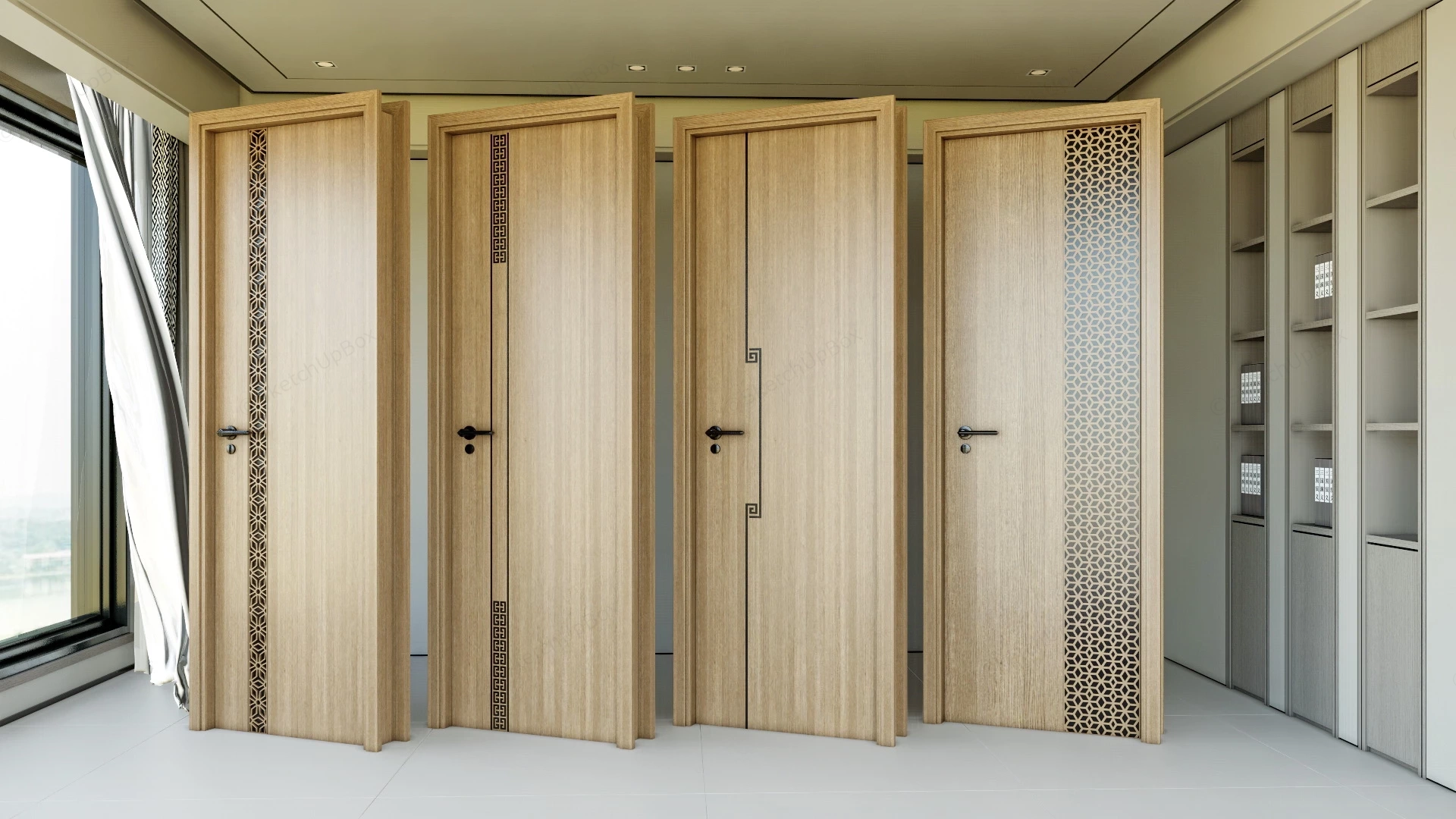 Wood Interior Doors sketchup model preview - SketchupBox