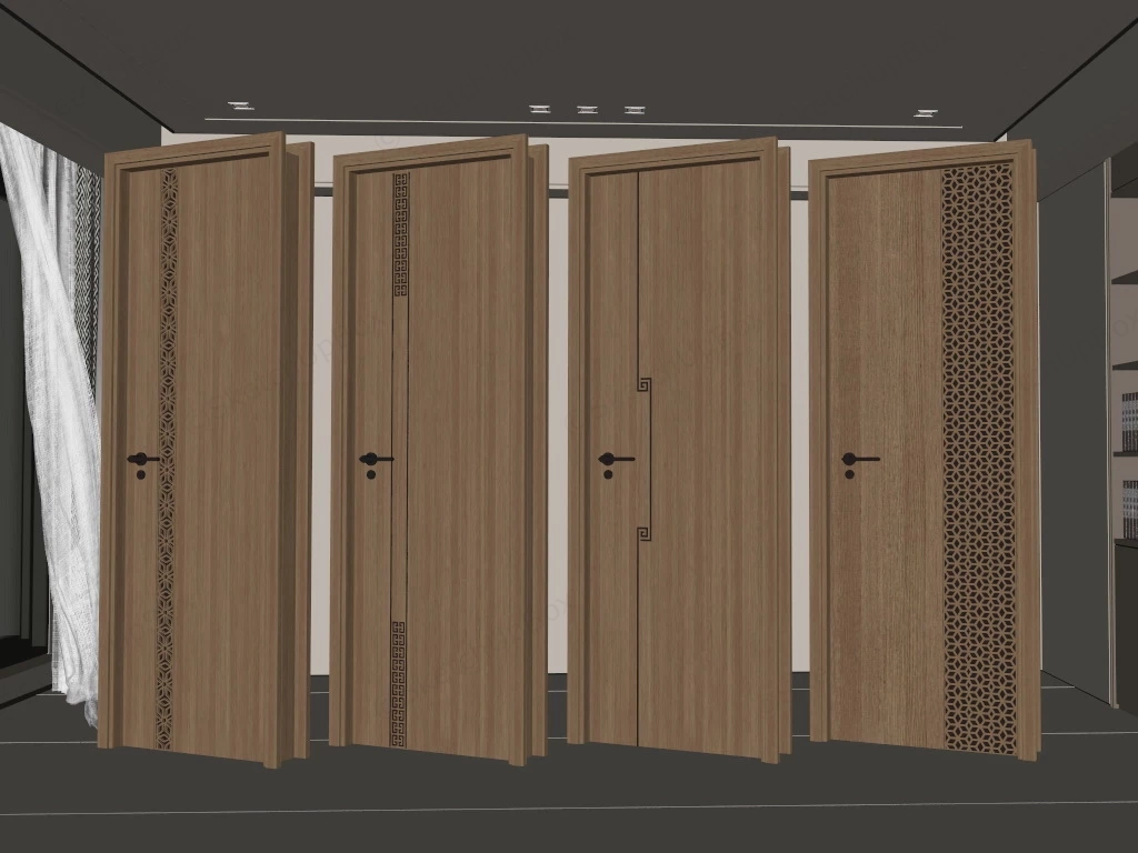 Wood Interior Doors sketchup model preview - SketchupBox