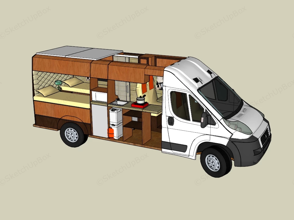 Fiat Ducato RV sketchup model preview - SketchupBox