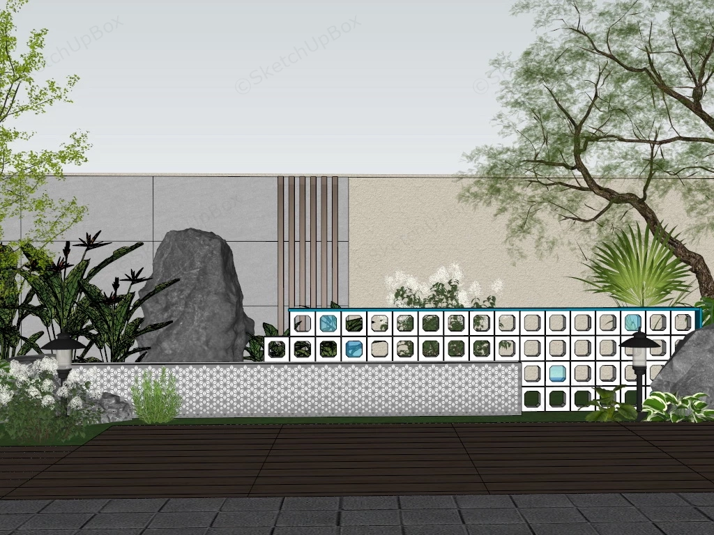 Outdoor Patio Wall Idea sketchup model preview - SketchupBox