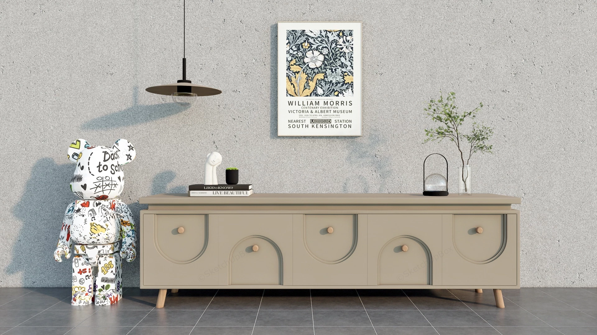 Living Room Sideboard Cabinet sketchup model preview - SketchupBox