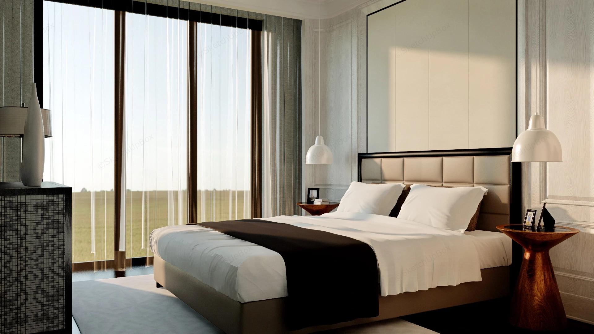 Elegant Small Bedroom Idea sketchup model preview - SketchupBox