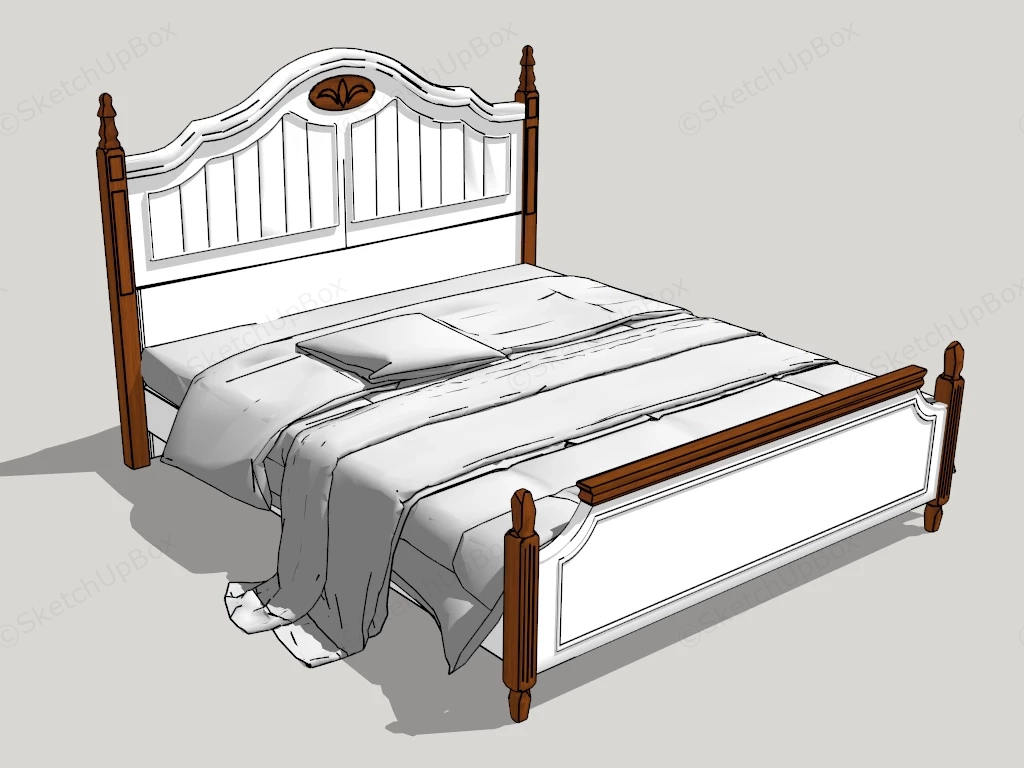 Wood Platform Bed sketchup model preview - SketchupBox