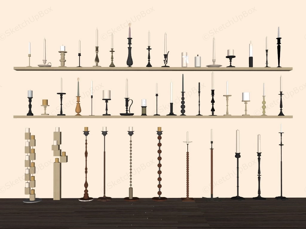 Candlestick Collection sketchup model preview - SketchupBox