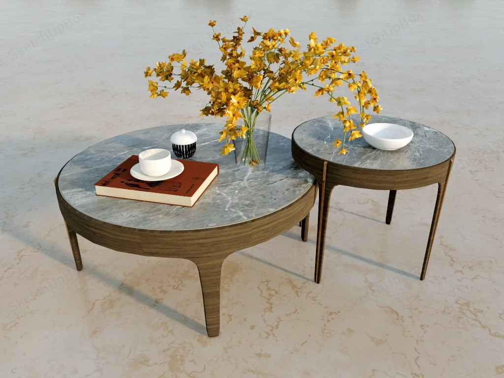 Marble Nesting Coffee Tables sketchup model preview - SketchupBox