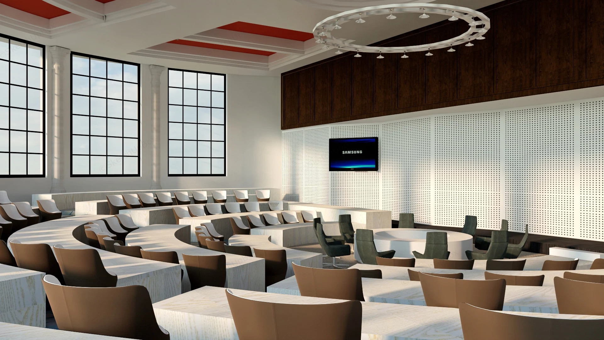 Circular Lecture Hall sketchup model preview - SketchupBox