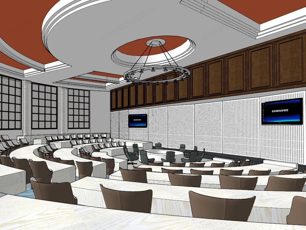 Circular Lecture Hall sketchup model preview - SketchupBox